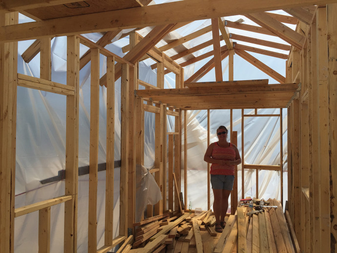  Demere O'Dell started building her tiny house in June. 