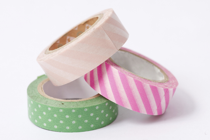 Washi tape comes in many different colors and patterns to help keep you organized. 