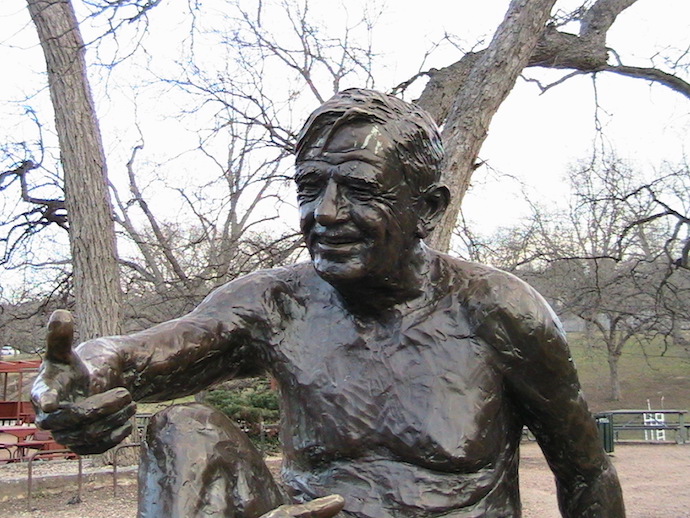 J. Frank Dobie is memorialized in the Philosopher's Rock statue at Barton Springs pool. 