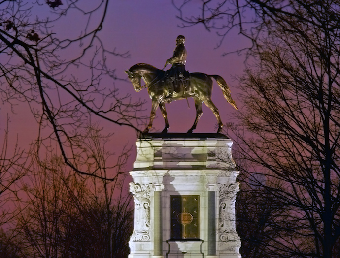 The Robert E. Lee monument is one of several tributes to Civil War figures to be found around town. 