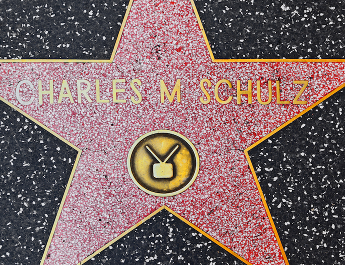 HOLLYWOOD - JUNE 26: Charles m Schulz star on Hollywood Walk of Fame on June 26, 2012 in Hollywood, California. This star is located on Hollywood Blvd. and is one of 2400 celebrity stars.