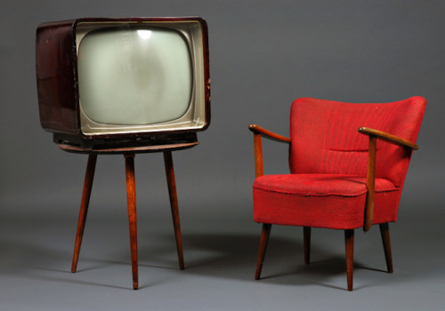 vintage tv and armchair