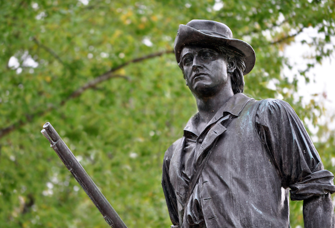 The Minute Man Statue in Concord.