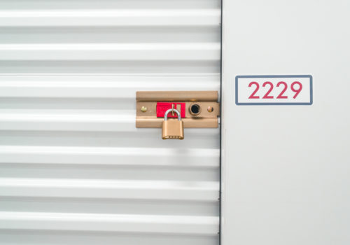 padlock securing a storage unit door