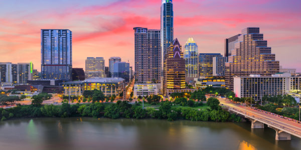 Austin, TX skyline at dusk