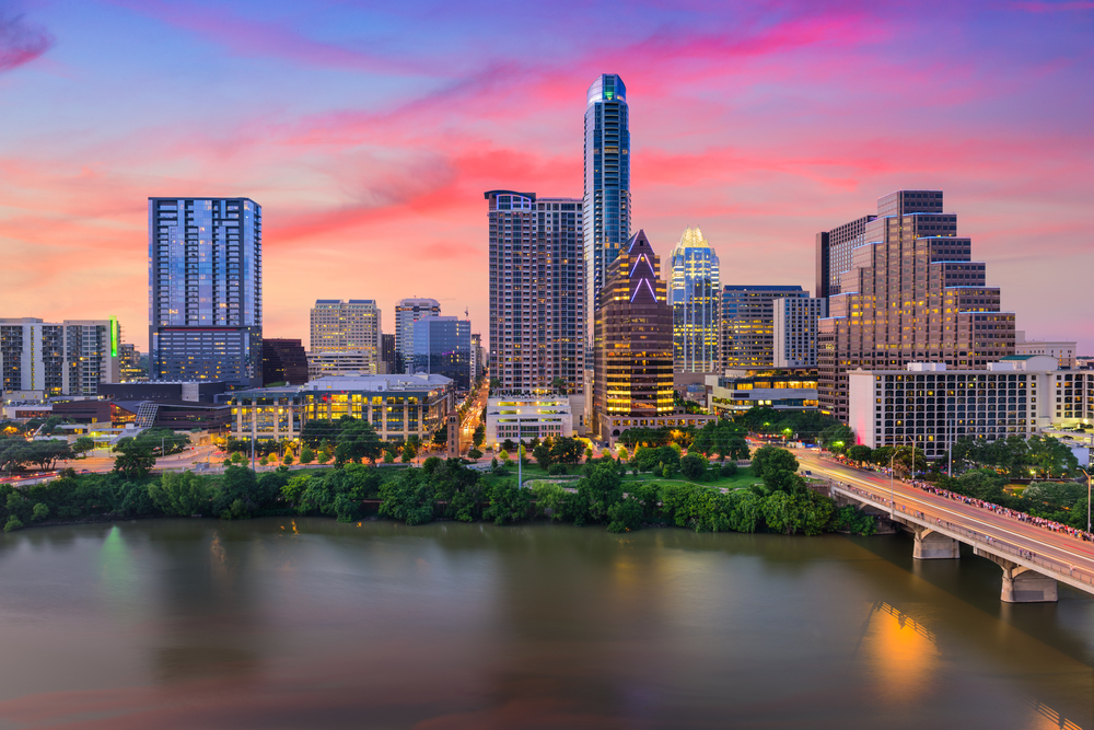 Austin, TX skyline at dusk