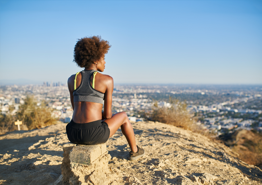 woman on top of hills in Los Angeles