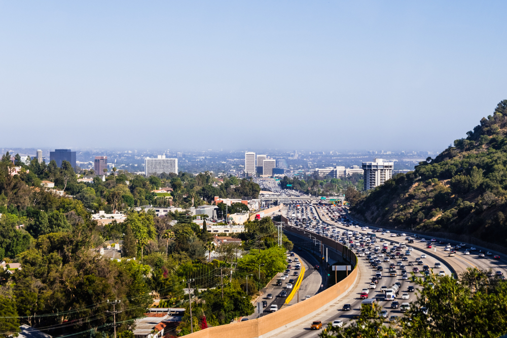 Los Angeles highway traffic
