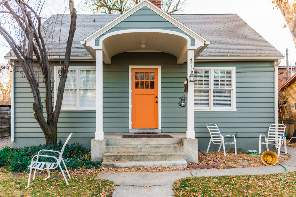 orange painted front door