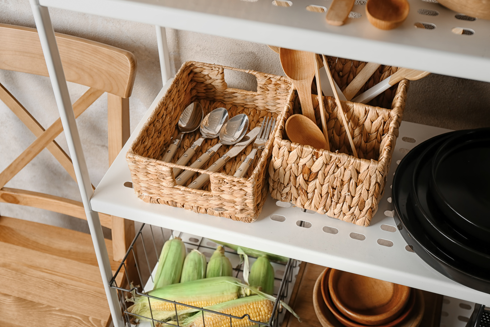 wicker baskets for kitchen storage