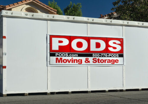 PODS moving and storage containers in front of home in Canyon Country, CA