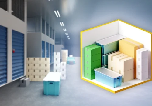 3d rendering of an organized self-storage unit