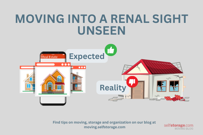 moving into a rental site unseen, nice house online, broken house in person