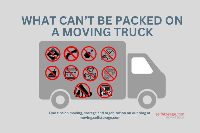 what can't be put or packed on a moving truck