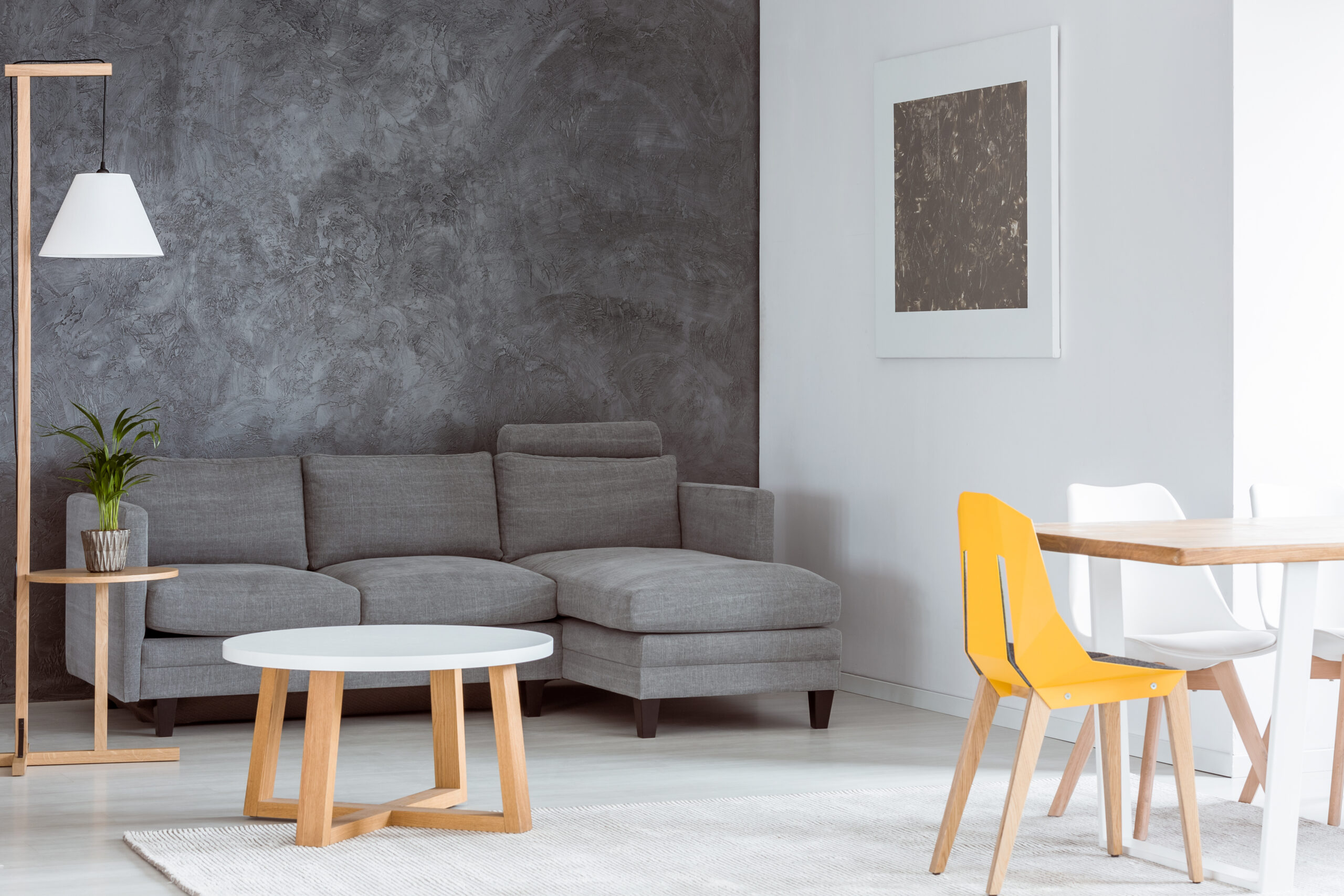 Living room with grey accent